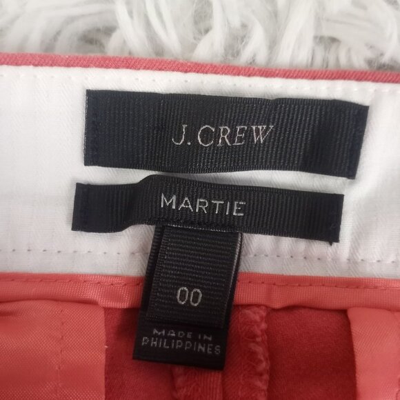 J. Crew Coral Salmon Pink Martie Fit Wool Blend Ankle Cropped 00 - Picture 2 of 6